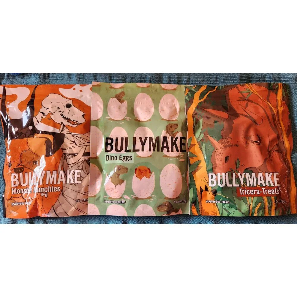 BULLYMAKE Dog Plushy Power Chew & Treat Set – Dinosaur - NEW
